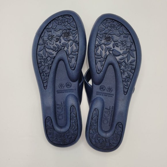 Oka B Navy Sandal Flip Flop Women's Shoes US Size ML - Picture 6 of 6